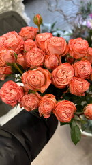 A bouquet of bush roses.
