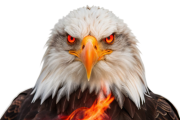 Fierce eagle with fiery intensity capturing the essence of power and freedom in nature