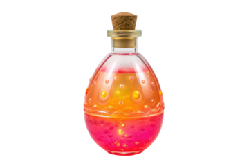 Colorful decorative potion bottle with bubbles for festive occasions and creative displays
