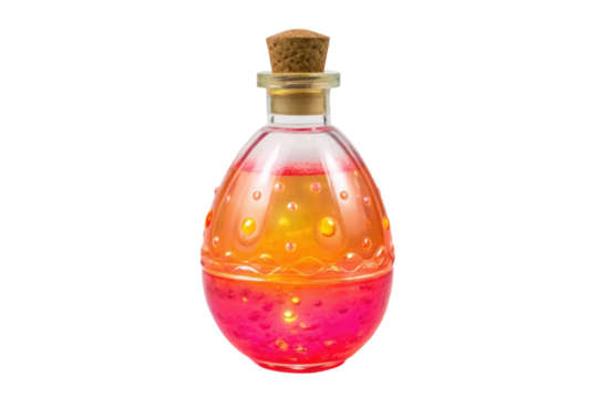 Colorful decorative potion bottle with bubbles for festive occasions and creative displays