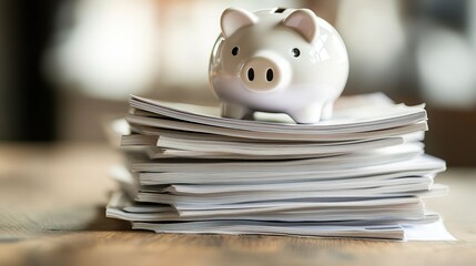 Retirement savings strategies financial planning brochure stack home office document organization personal finance