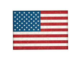 Obraz premium Distressed American Flag Illustration, Square Format on transparent Background.