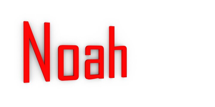 The name "Noah" in bold red text on a white background.