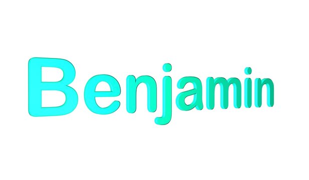 The name "Benjamin" in bold blue text on a white background.