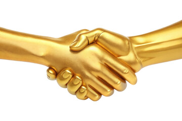 Golden handshake symbolizing partnership and success in business agreements and collaborations