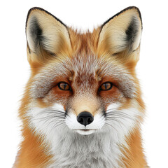 Obraz premium Sharp Red Fox Head Detail isolated on transparent background, PNG
