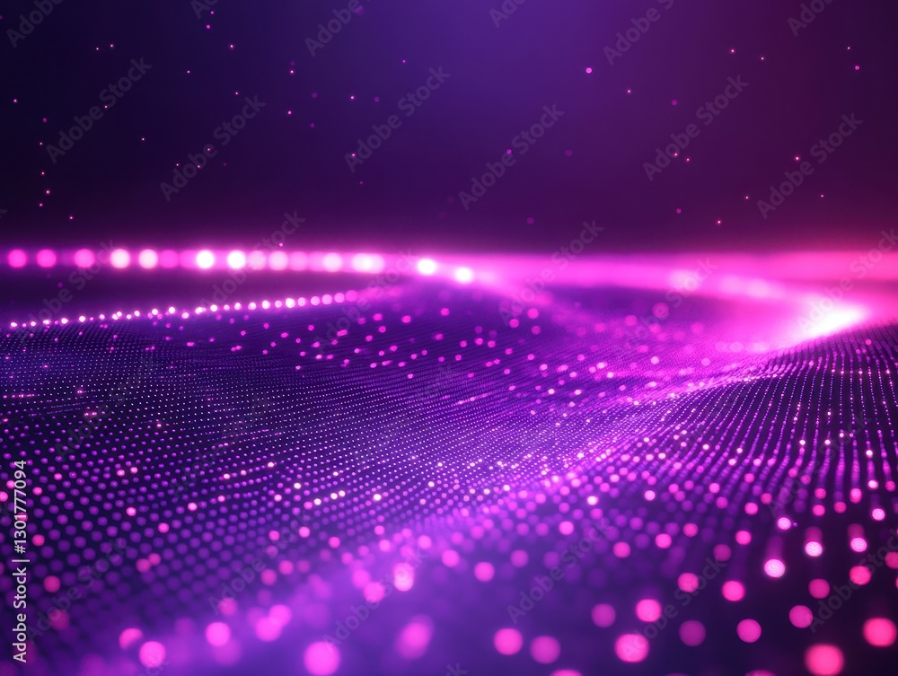 Poster abstract vibrant purple background with light particles and wave patterns for creative projects and 
