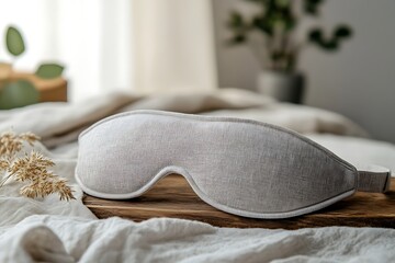 Elegant Grey Linen Eye Mask for Peaceful Sleep