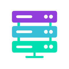 Obraz premium Colorful server icon representing data storage, technology concept