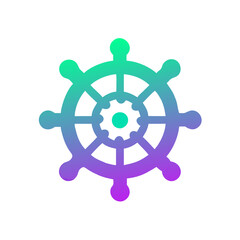 Obraz premium Colorful nautical wheel graphic design, maritime theme