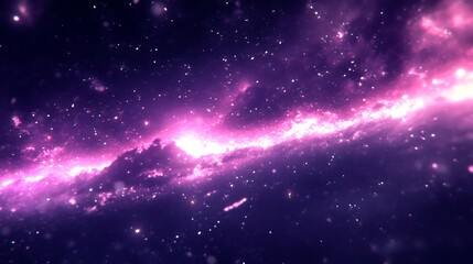 Obraz premium Ethereal cosmic dust stream with violet hues, sparkling galaxy backdrop