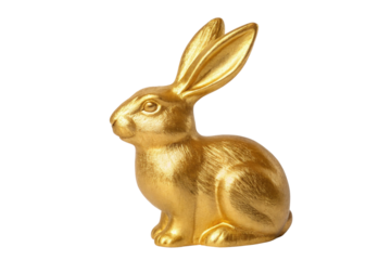 Golden rabbit decoration suitable for festive celebrations during Easter time and spring celebrations