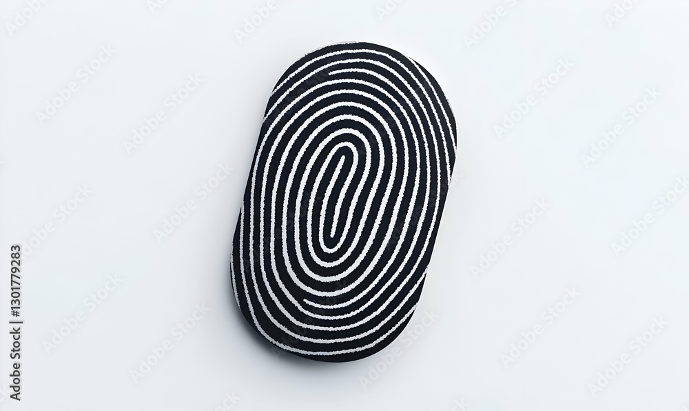 Poster black and white striped patterned object on minimalist background