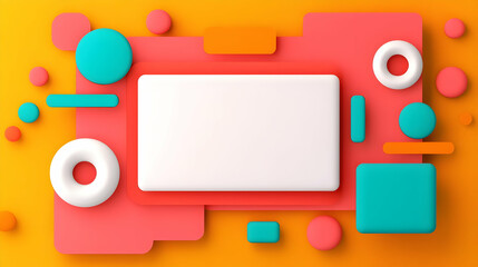 Obraz premium Abstract geometric shapes in vibrant colors on a bright background