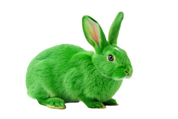 Fototapeta premium Vibrant green rabbit showcasing creativity and whimsy for nature-inspired art or Easter themes