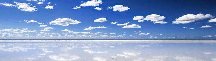 Calm Sky Reflecting on Salt Flats