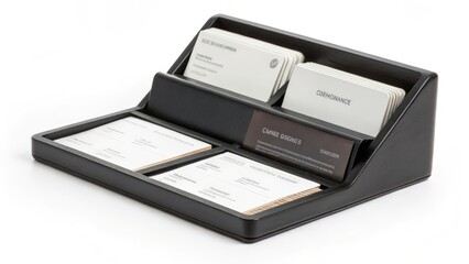 Black Leather Business Card Holder