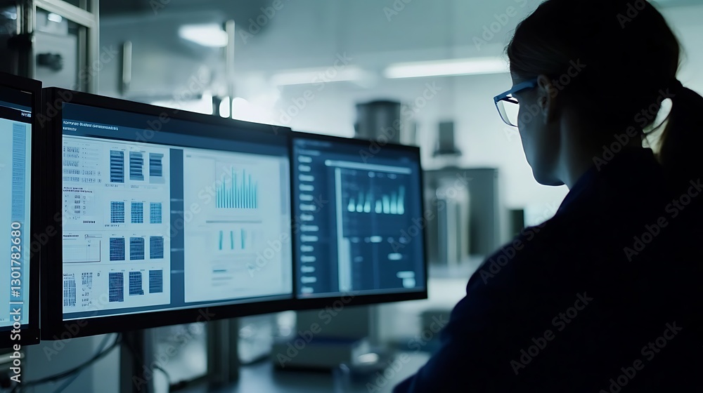 Poster real-time tqm system for monitoring production quality, featuring space for custom text on the top