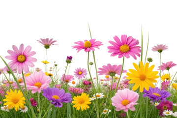 Fototapeta premium Vibrant garden blooms with colorful flowers in early spring sunlight for outdoor decoration