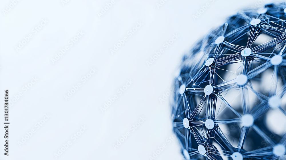 Poster abstract representation of interconnected nodes and structural design