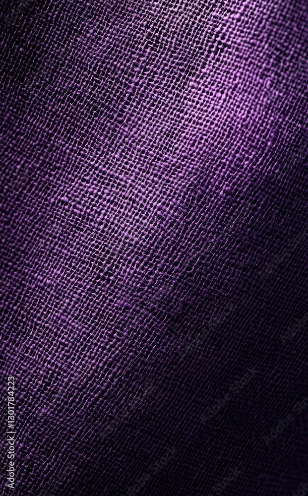 Poster close-up of textured fabric in rich purple tones highlighting intricate details and subtle variation