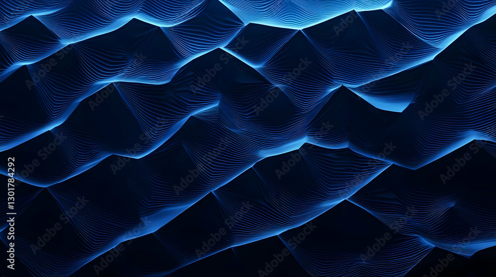 Poster abstract blue wave patterns with fluid motion in modern design