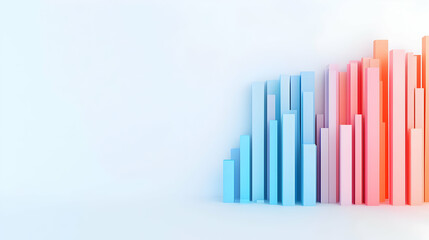 Obraz premium Colorful 3D Graph Representing Data Analysis and Growth Concept