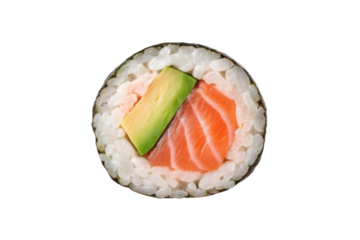 Delicious sushi roll featuring fresh salmon and avocado for culinary delight