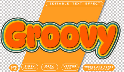 Groovy Retro Fully Editable Vector Text File