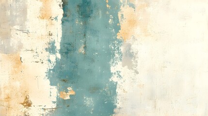 Fototapeta premium Abstract Texture with Turquoise, Beige, and White Colors on Canvas