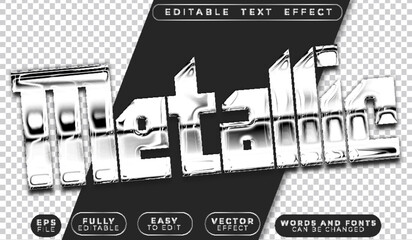 Metallic Iron Silver Fully Editable Vector Text File