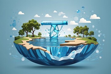 Simple and Realistic World Water Day Poster