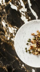 Nuts and Seeds on Marble Plate