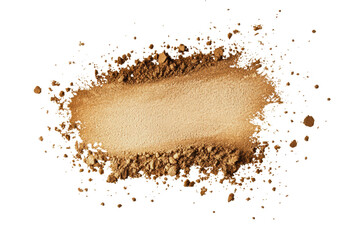 Natural brown powder spread on a white surface, cut out