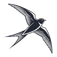 Flying bird logo silhouette vector on white background