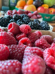 raspberries and blackberries