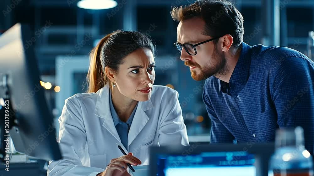 Poster engineers working together on cutting-edge technology development in an industrial setting.