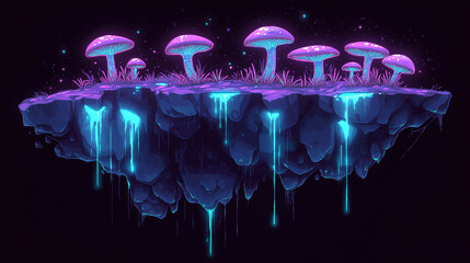 Magical 2D Side-Scrolling Ground and Island Game Assets