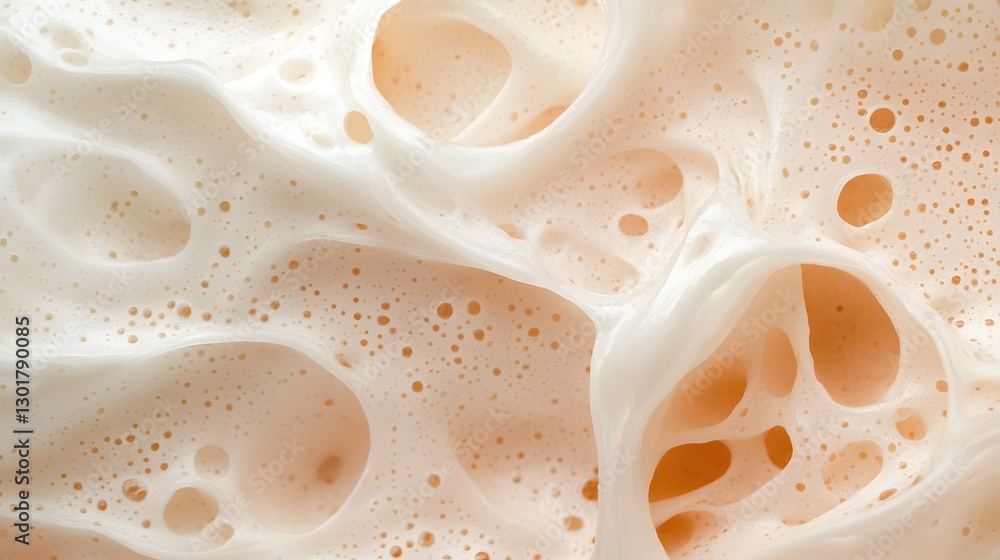 Poster abstract foam texture with bubbles on a soft cream background