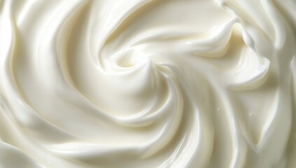 Obraz premium Creamy white texture swirled background ideal for food styling, recipes, culinary presentations, or product displays in cooking themes and advertising visuals.