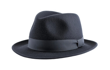 Classic black fedora hat with elegant design, cut out