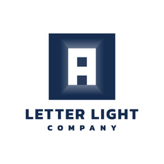 letter A with a light rays. elegant logo for any business. light ray logo template.