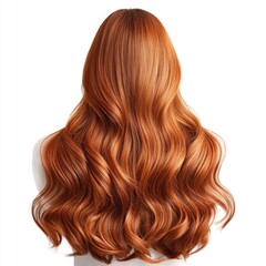 Naklejka premium Elegant Long Wavy Copper Hairstyle for Stunning Look