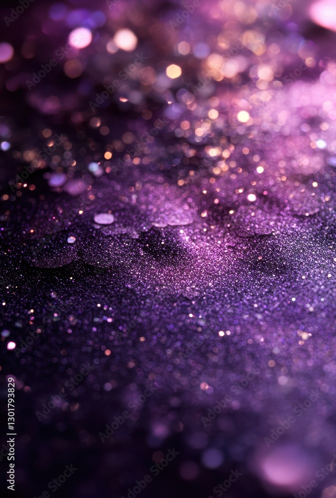 Poster elegant abstract background with soft bokeh effect in shades of purple and gold for creative project