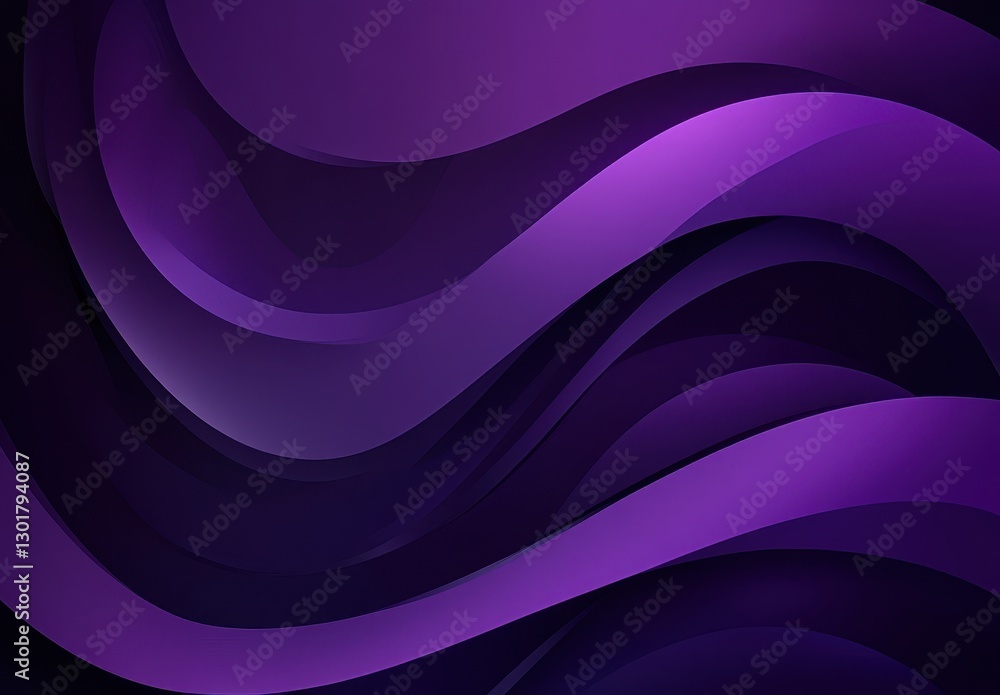 Poster elegant abstract wave background in rich purple tones with smooth gradients and flowing lines, perfe