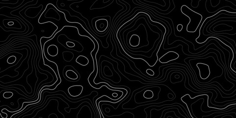 black and white topographic contour map background.