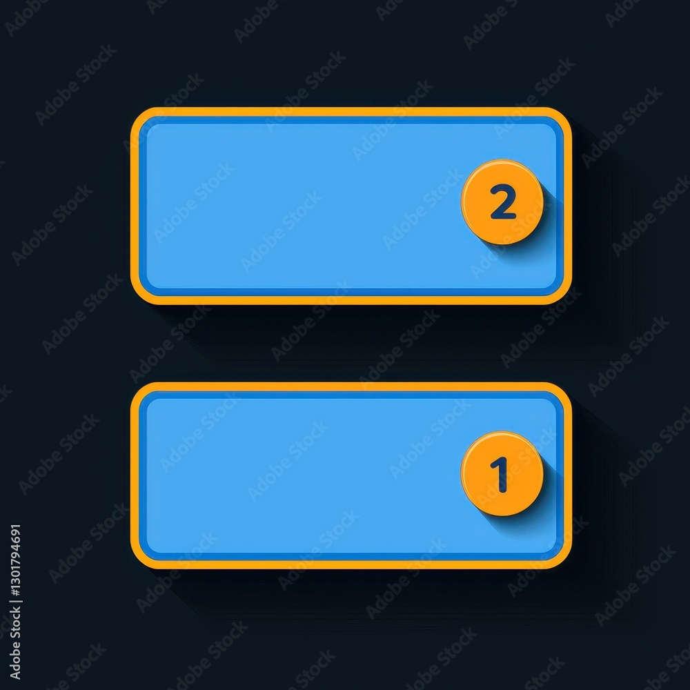 Poster Minimalist Numbered Buttons for User Interface Design Elements