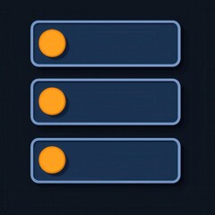 Obraz premium Modern User Interface Elements with Circular Buttons on Dark Background
