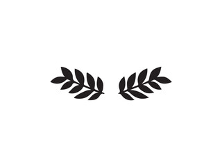 Obraz premium Elegant Black Laurel Wreath Design for Graphic Use.This symmetrical, black silhouette of a laurel wreath offers a sophisticated and timeless design.