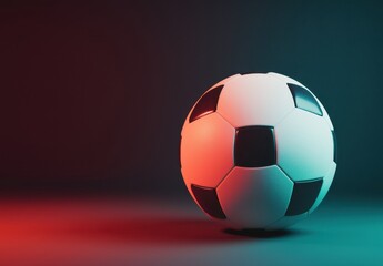 Naklejka premium Classic Soccer Ball on Gradient Background with Dramatic Lighting